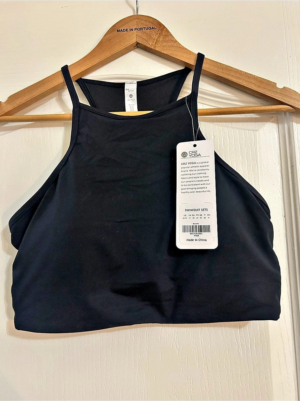 CRZ Yoga Black Crop Tank Top Size XS NWT